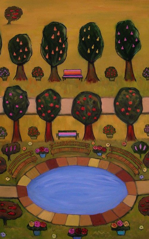 SEPTEMBER (Modern Contemporary Fine Arts Impressionistic Expressive Landscape Oil Painting LARGE SIZE URBAN ART OFFICE ART DECOR HOME DECOR GIFT IDEA) by Yaroslav Sobol