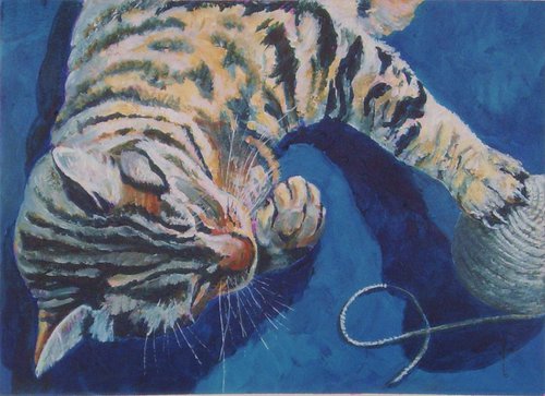 Cat and Ball of String by Max Aitken
