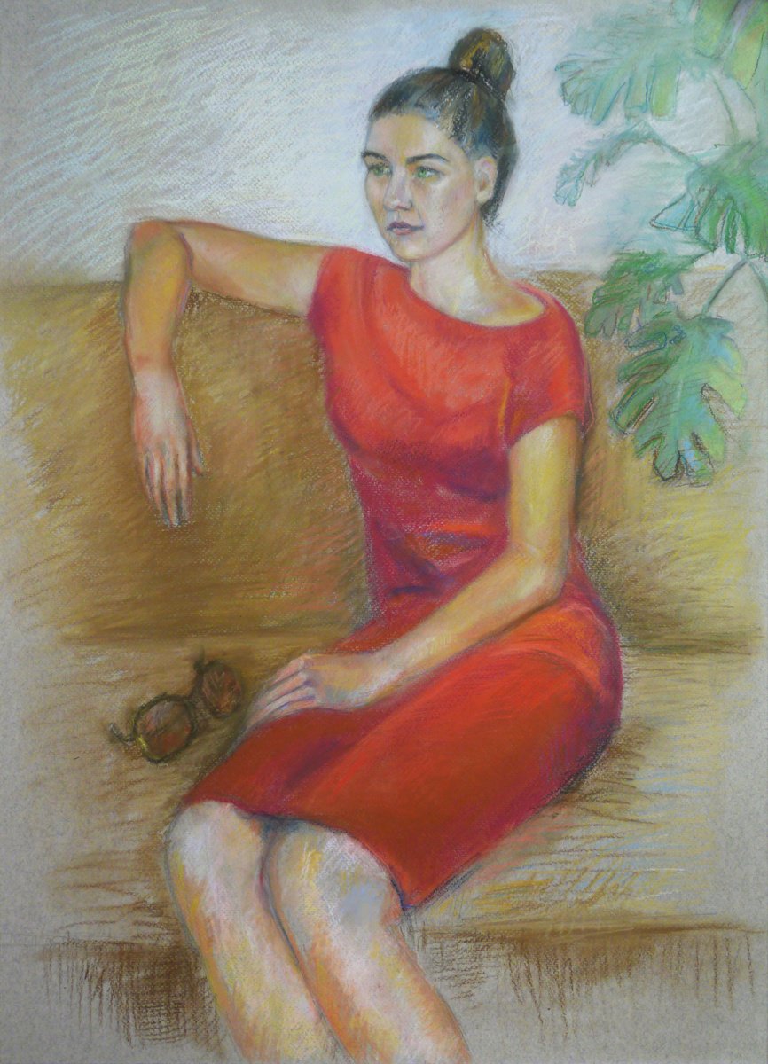 Lady in Red by Elena Lykhodid