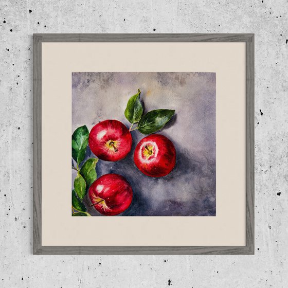 Red Apples on Cement v2