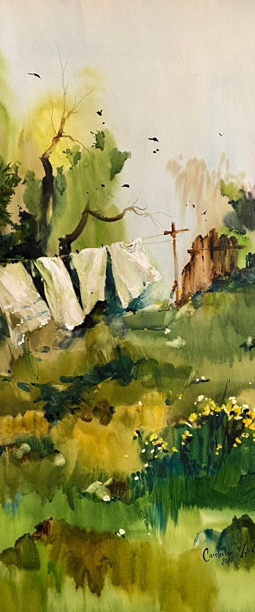 Sold Watercolor "The smell of childhood", perfect gift by Iulia Carchelan