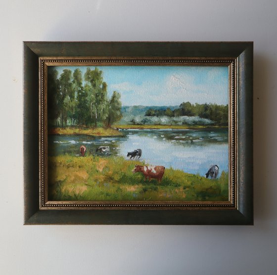 Cows Painting, Summer Snerey