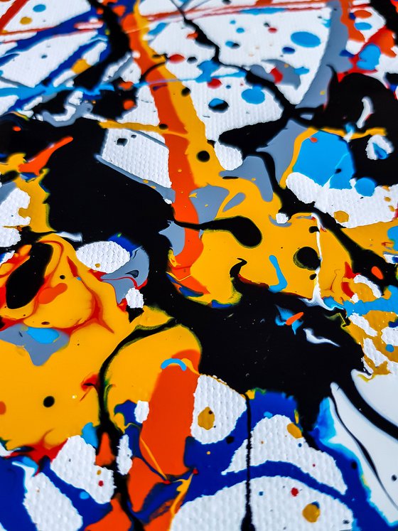 - Samick - (W)120x(H)96 cm. Style of JACKSON POLLOCK. Abstract Expressionism Painting