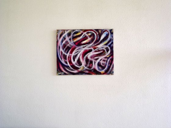 SINUSOIDAL VIBRATIONS - Abstract painting -Abstract forms  - Scale 50X40cm