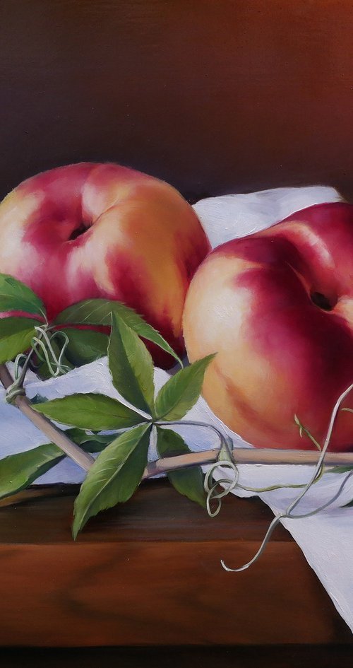 "Still life with peaches" by Gennady Vylusk
