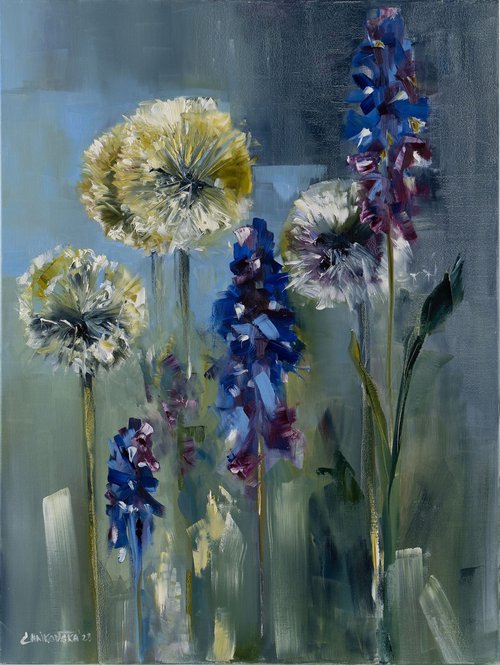 SUMMER IN THE VILLAGE 1, Oil on canvas panel by Svetlana Caikovska