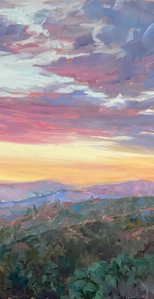 Sunset Last Light Over Mountains by Tatyana Fogarty