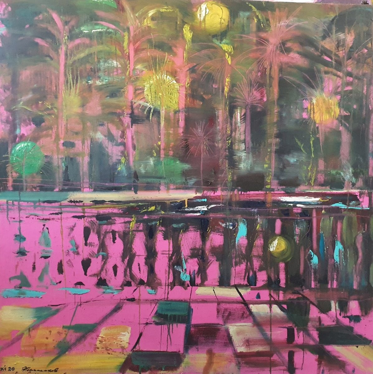 Impressionistic Abstract Oil Painting By Anatolii Varvarov, 55 X 55, Accommodation By Appointment, Original Artwork