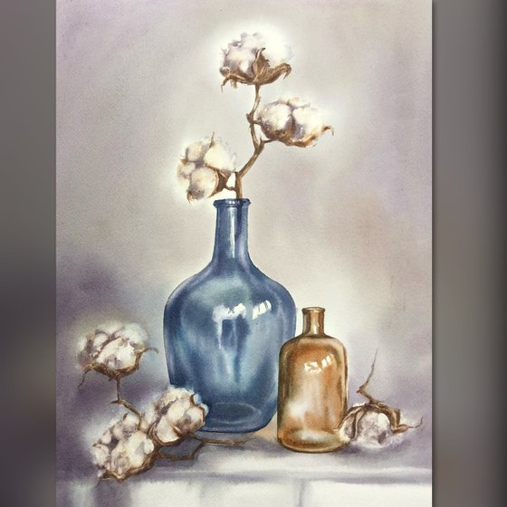 Still life with cotton