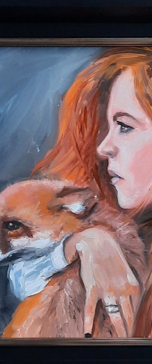 Woman with fox by Els Driesen