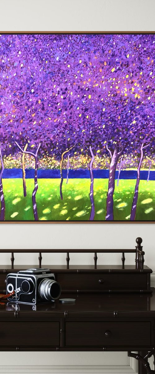 Purple garden inspired by Gustav Klimt by Volodymyr Smoliak