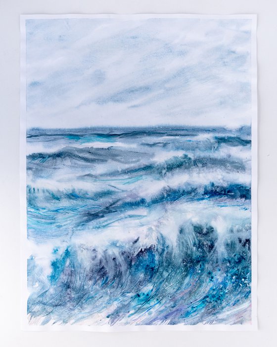 "Ocean Diary from November 17th, 2019" watercolor painting