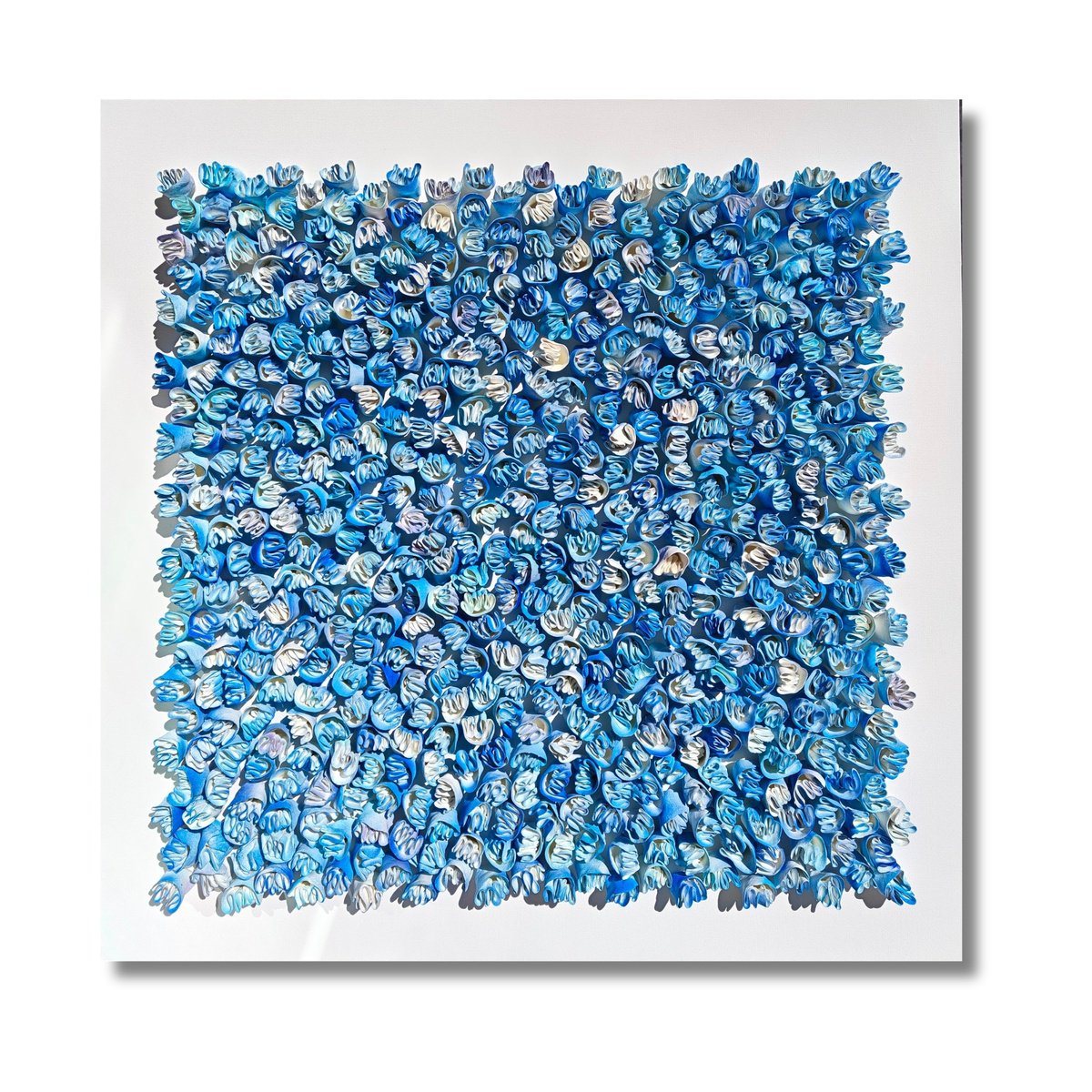 Organic Clay Sculpture , Connection, Blue #29(36X36) By Natasha Kanevski, 36 X 36, Artwork For Sale On Artfinder