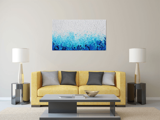 Tranquil XVI - Large Blue Painting