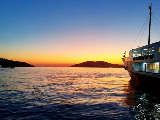 Sunset and Ferry Boat