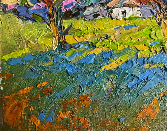 Geese behind the trees