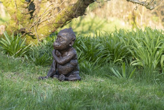 Baby Orangutan Bronze Resin