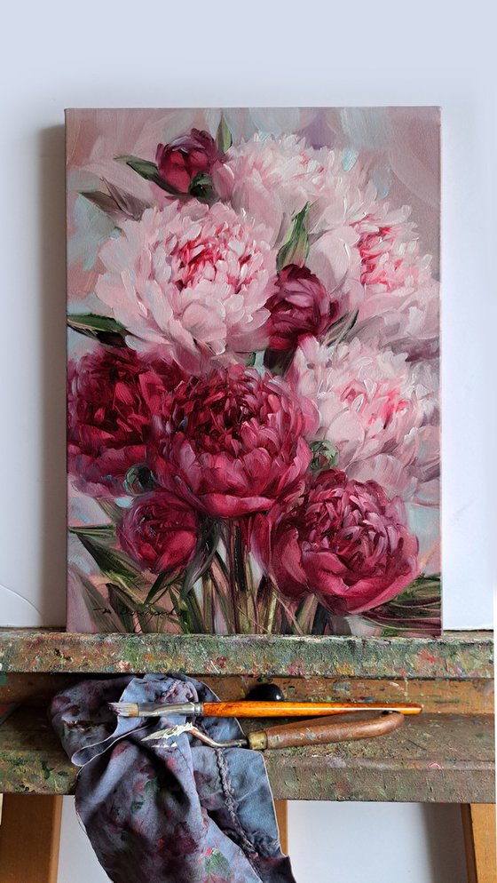 Purple peonies