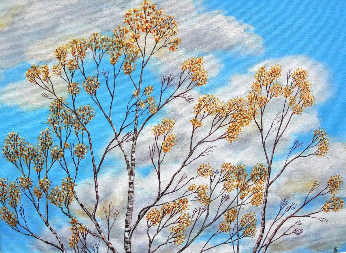 Silver Birch in Autumn by Ruth Cowell