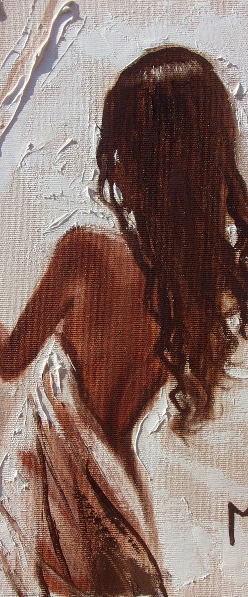 " MORNING BREEZE ... " original painting wind romantic palette knife GIFT by Monika Luniak