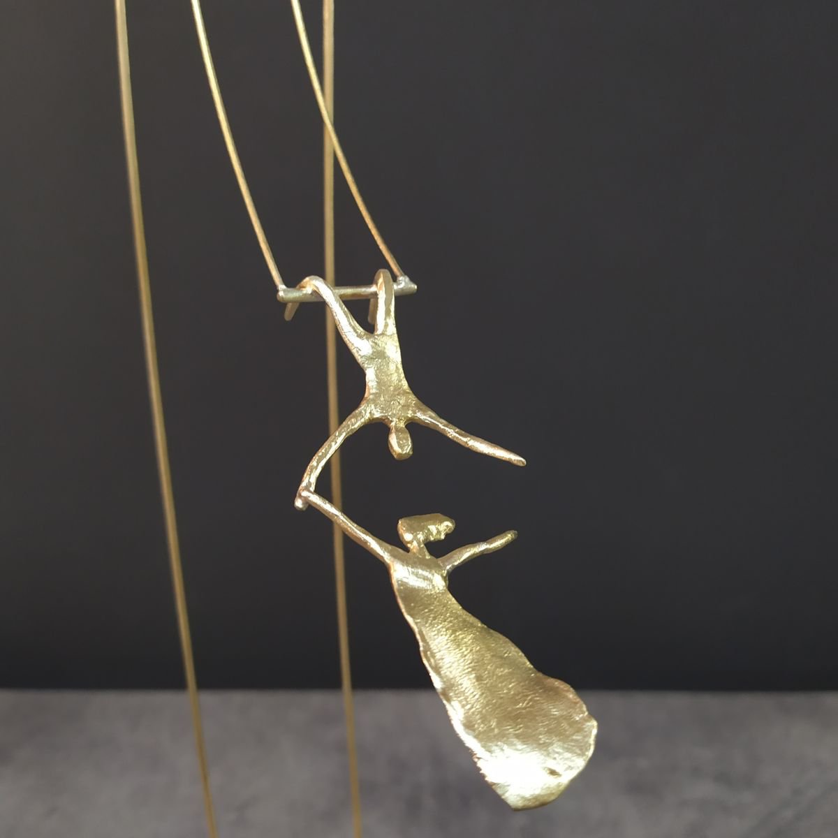 Impressionistic Portrait Bronze Sculpture By Anna Andreadi, 3 X 15, We Did It!, Original Artwork