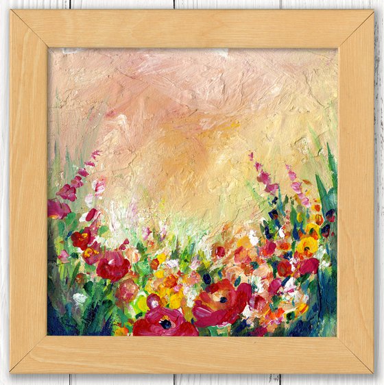 Cottage Flowers 14 - Framed Floral Painting by Kathy Morton Stanion