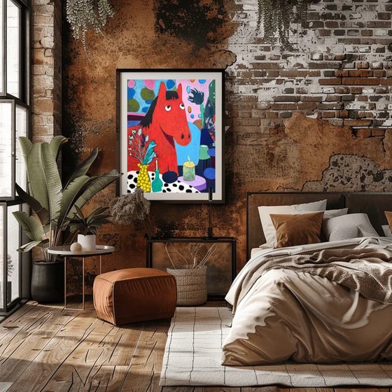 Still Life with a Red Horse