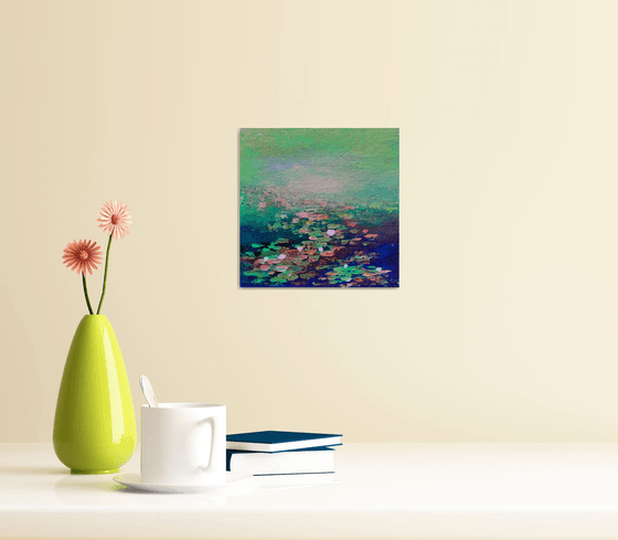 Abstract water lily pond! Miniature painting