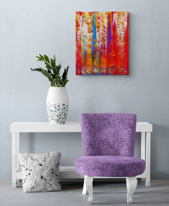 60x50 cm | 23,5x19,5″ Red Purple abstract painting Original canvas art