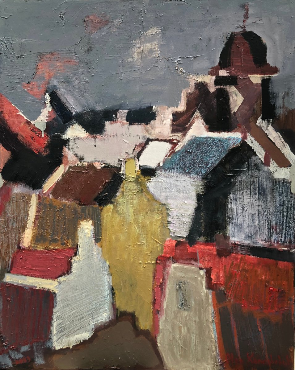 Impressionistic Landscape Oil Painting By Olga Konoshchuk, 24 X 30", London