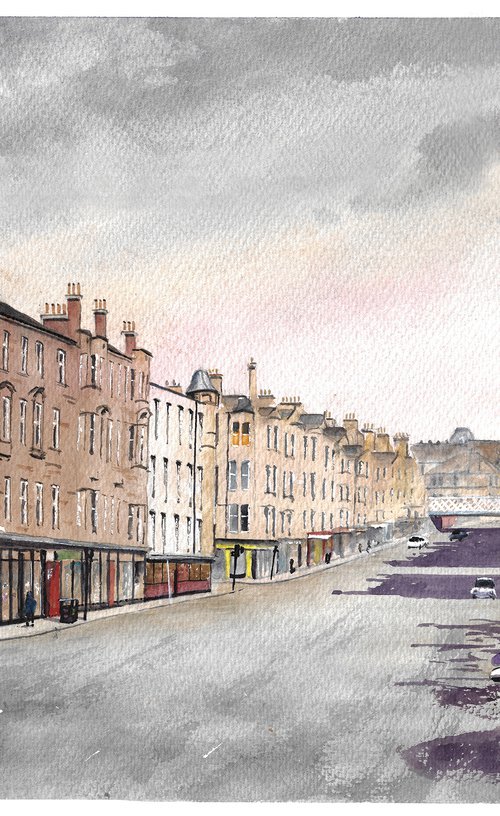 Glasgow Saltmarket Watercolour Painting Scotland by Stephen Murray