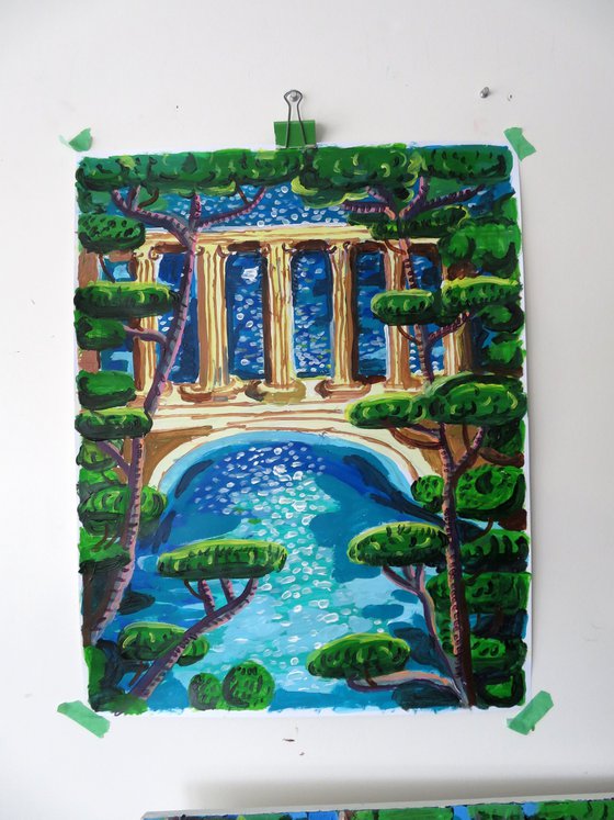 Swimming Pool with columns