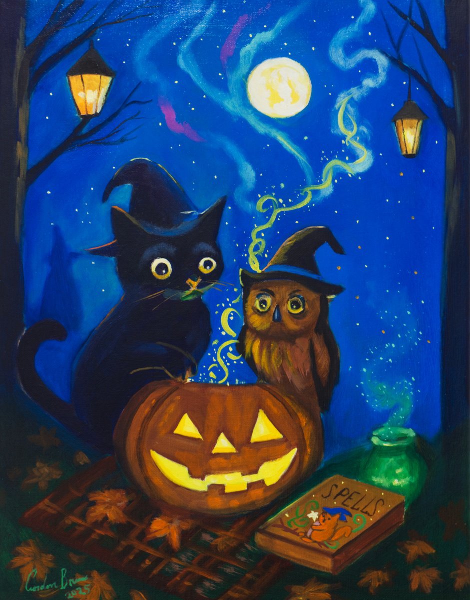 Impressionistic Animal Oil Painting By Gordon Bruce, 12 X 16, The Witch