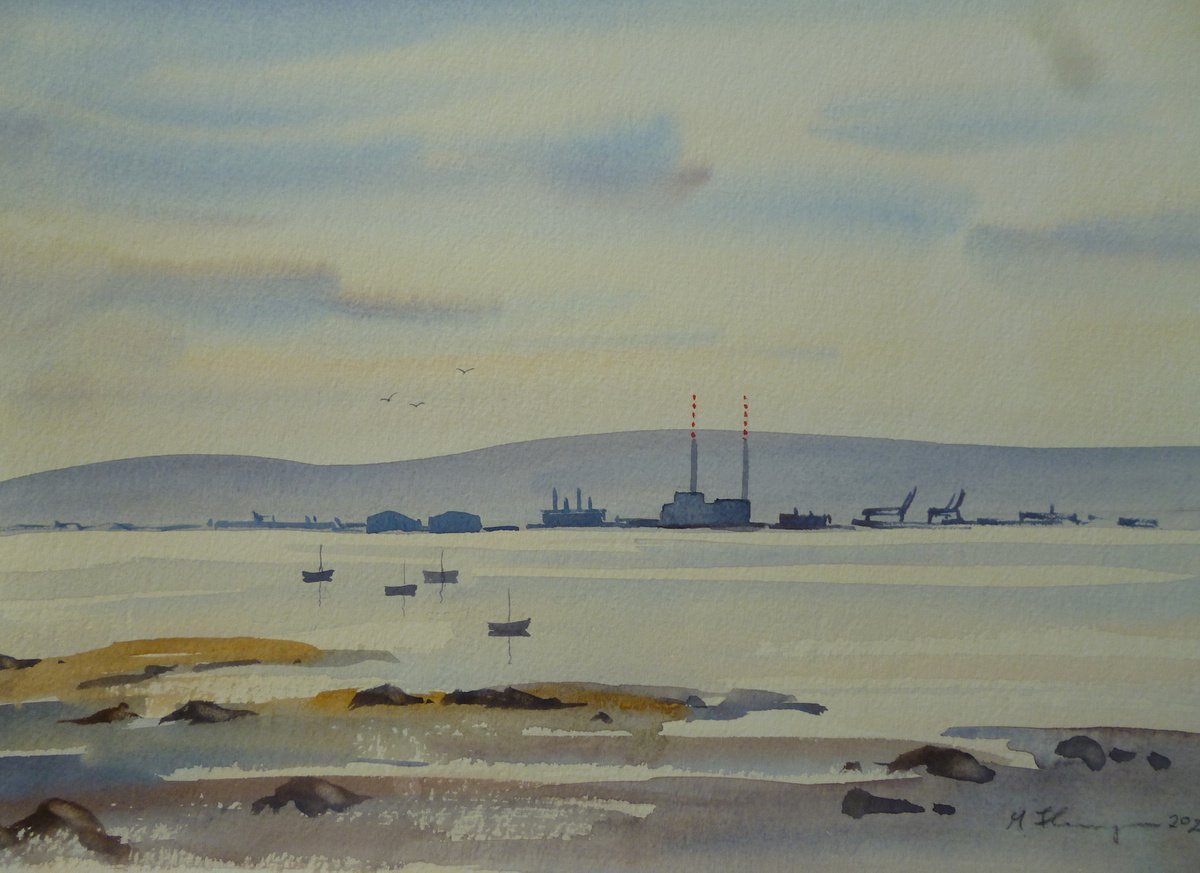 Looking towards the Poolbeg by Maire Flanagan
