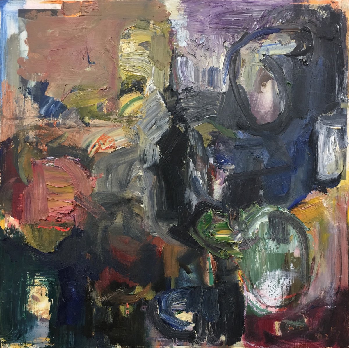 Organic Abstract Collage By Don Keene, 20 X 20, My Behind, Original Artwork