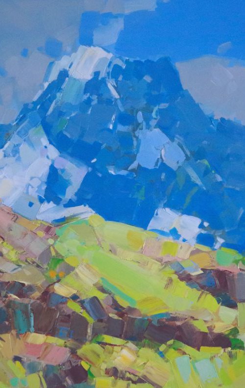 Landscape  Switzerland Alps Original oil painting One of a kind Signed with Certificate of Authenticity by Vahe Yeremyan