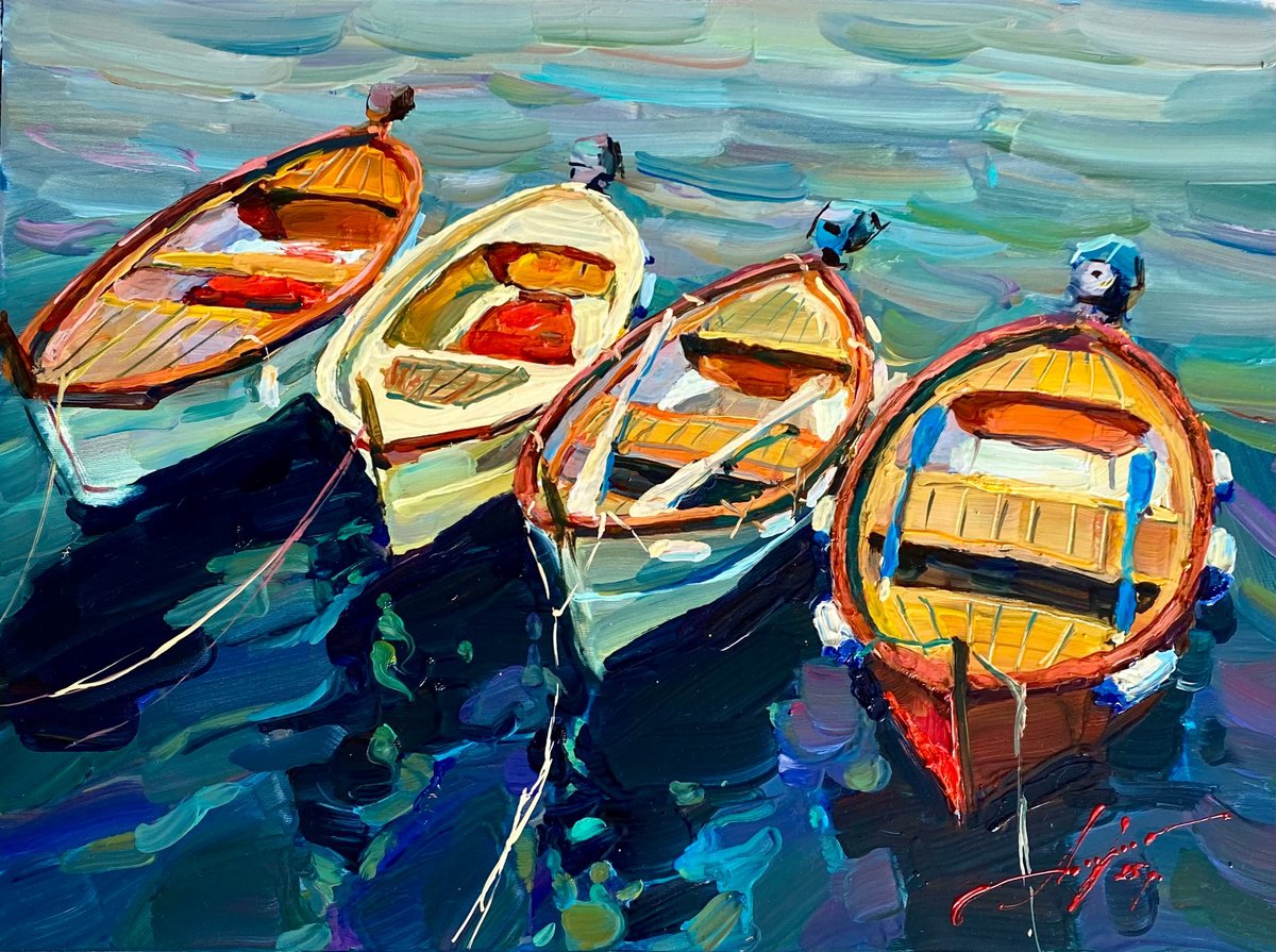 At The Pier By Oleksii Chebotaru, 20 X 16, Artwork For Sale On Artfinder
