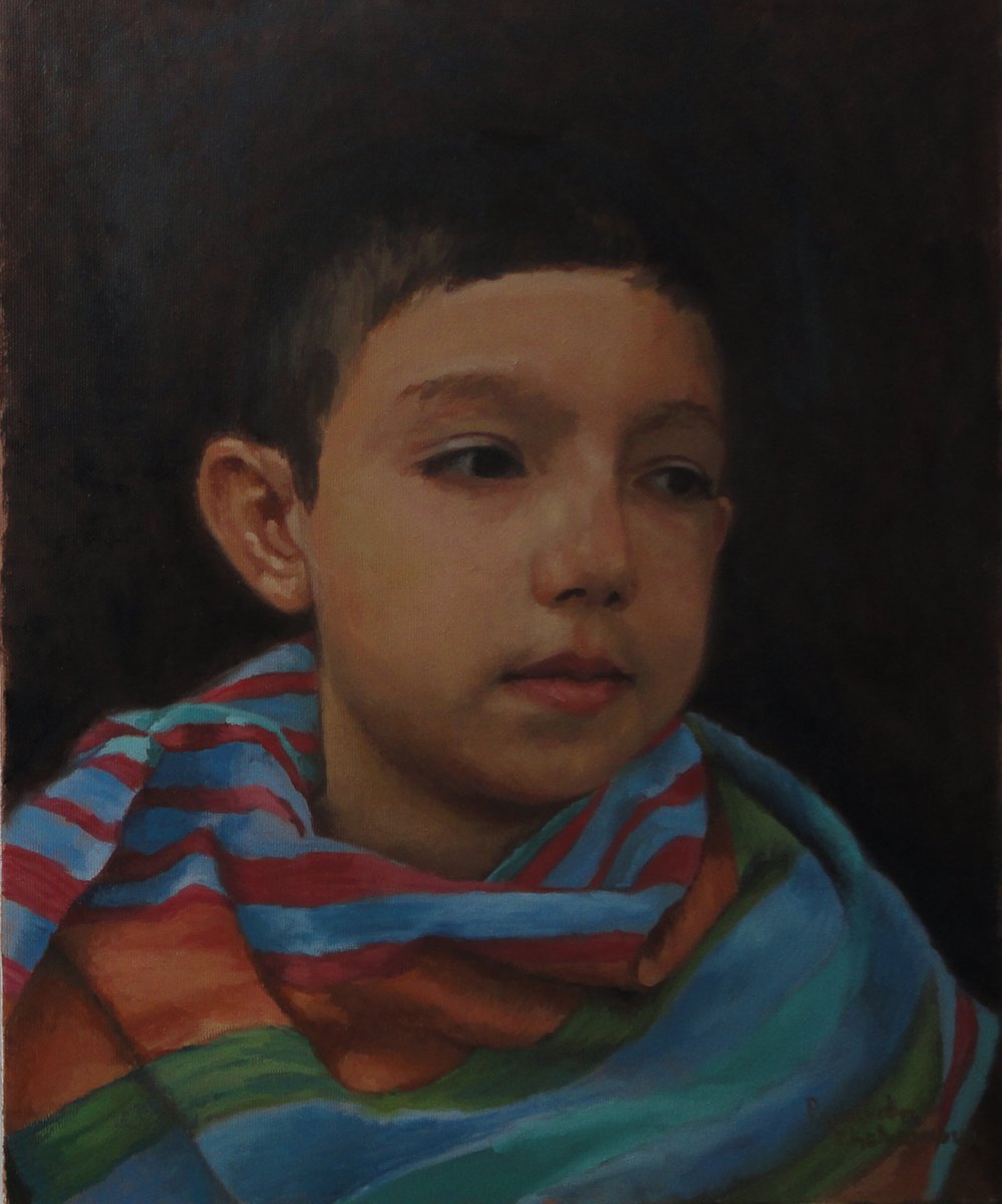Boy with scarf by Radosveta Zhelyazkova