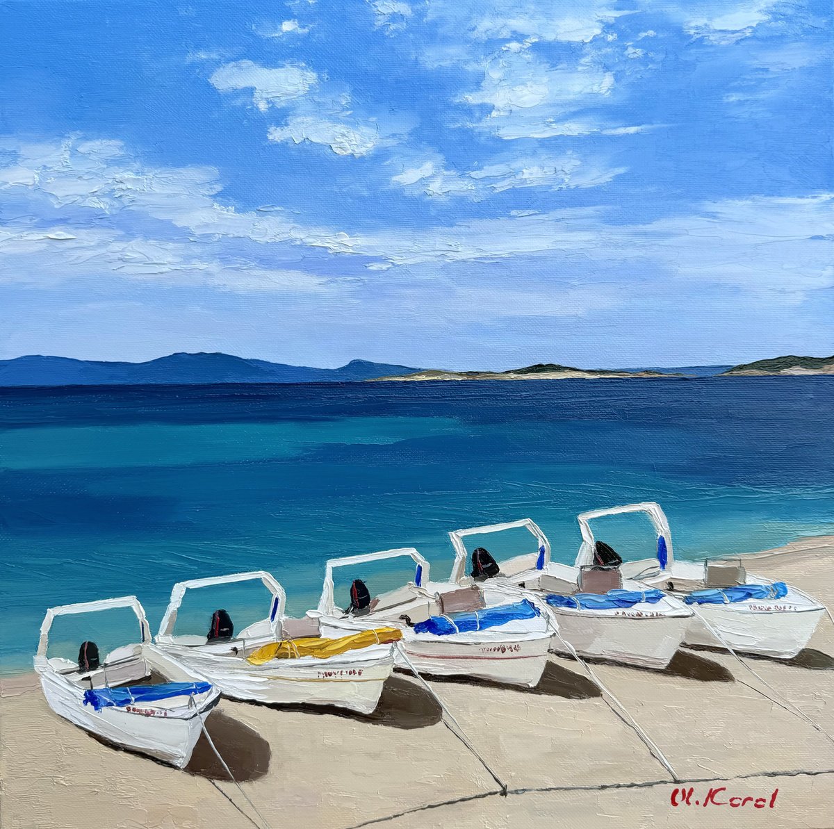 Photorealistic Landscape Oil Painting By Ulyana Korol, 16 X 16", Morning Calmness, Original Artwork