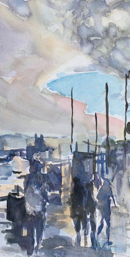 Wet evening, St Ives by Louise Gillard