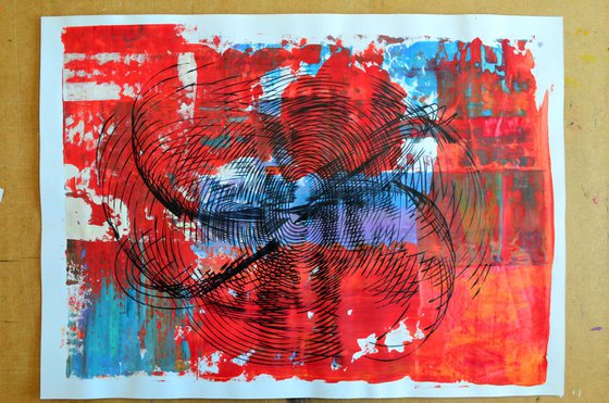 Pressing of Furniture - Vibrations Mixed Media Modern New Contemporary Abstract Art