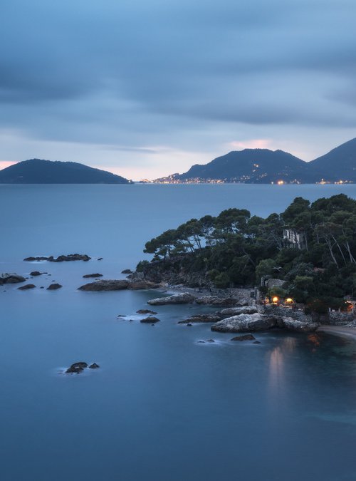 BLUE HOUR ON THE GULF OF POETS by Giovanni Laudicina