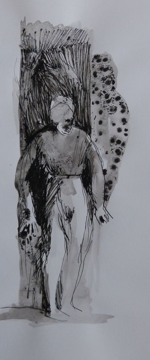 Solitary figure, 29x42 cm by Frederic Belaubre