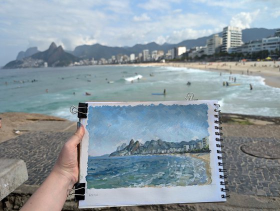 Morning Moonset, Ipanema Beach