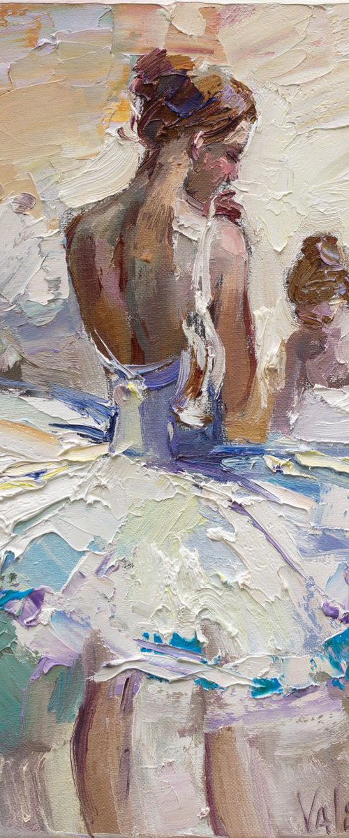 Ballerina - Original oil painting 25 x 40 cm by Anastasiia Valiulina