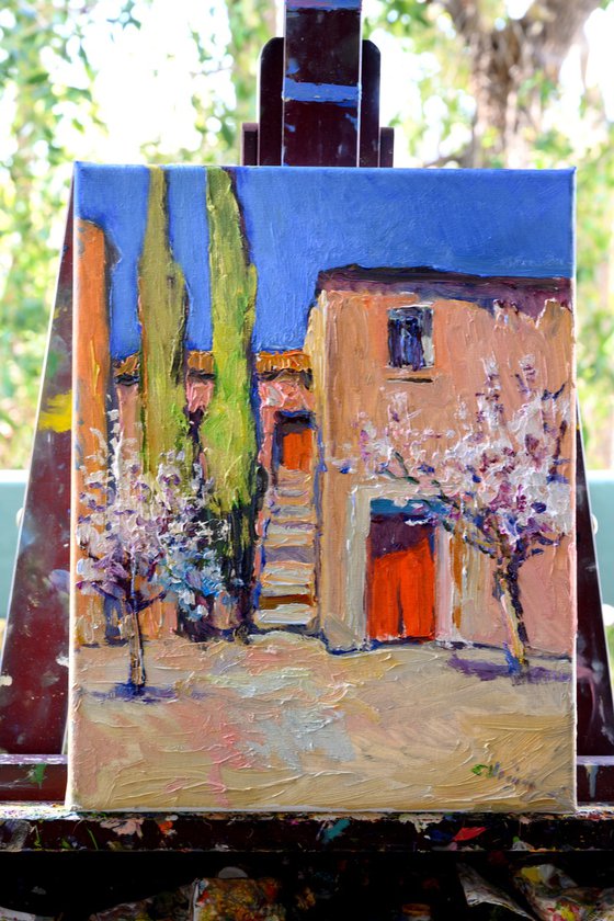 Mediterranean Village, Spring Landscape