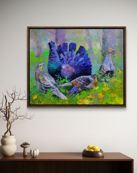 Black Grouse in the Summer Forest