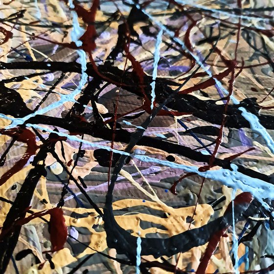 Zen painting Meditation Calmness Diptych Thoughts and reflections abstraction Pollock style