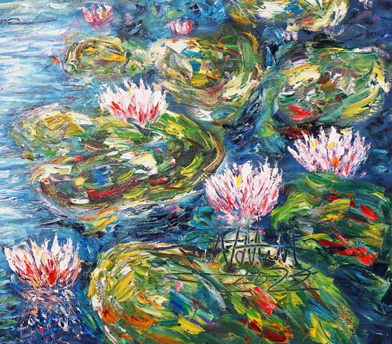 Magical Water Lilies C 1 / Oil