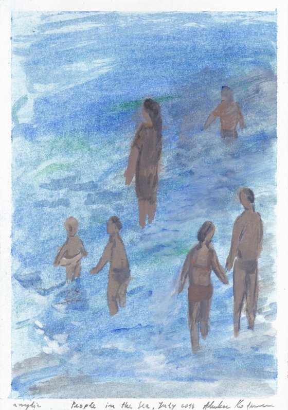 People in the Sea II, July 2016, acrylic on paper, 28,6 x 20,2 cm